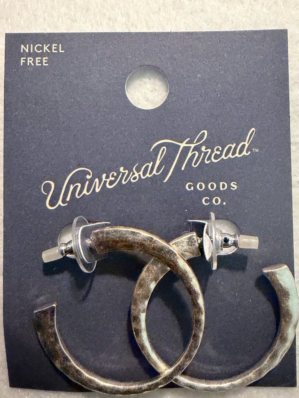 Universal Thread Small Textured Hoop Earrings - Silver